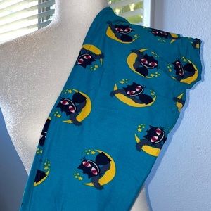 Black-cat/moon print leggings